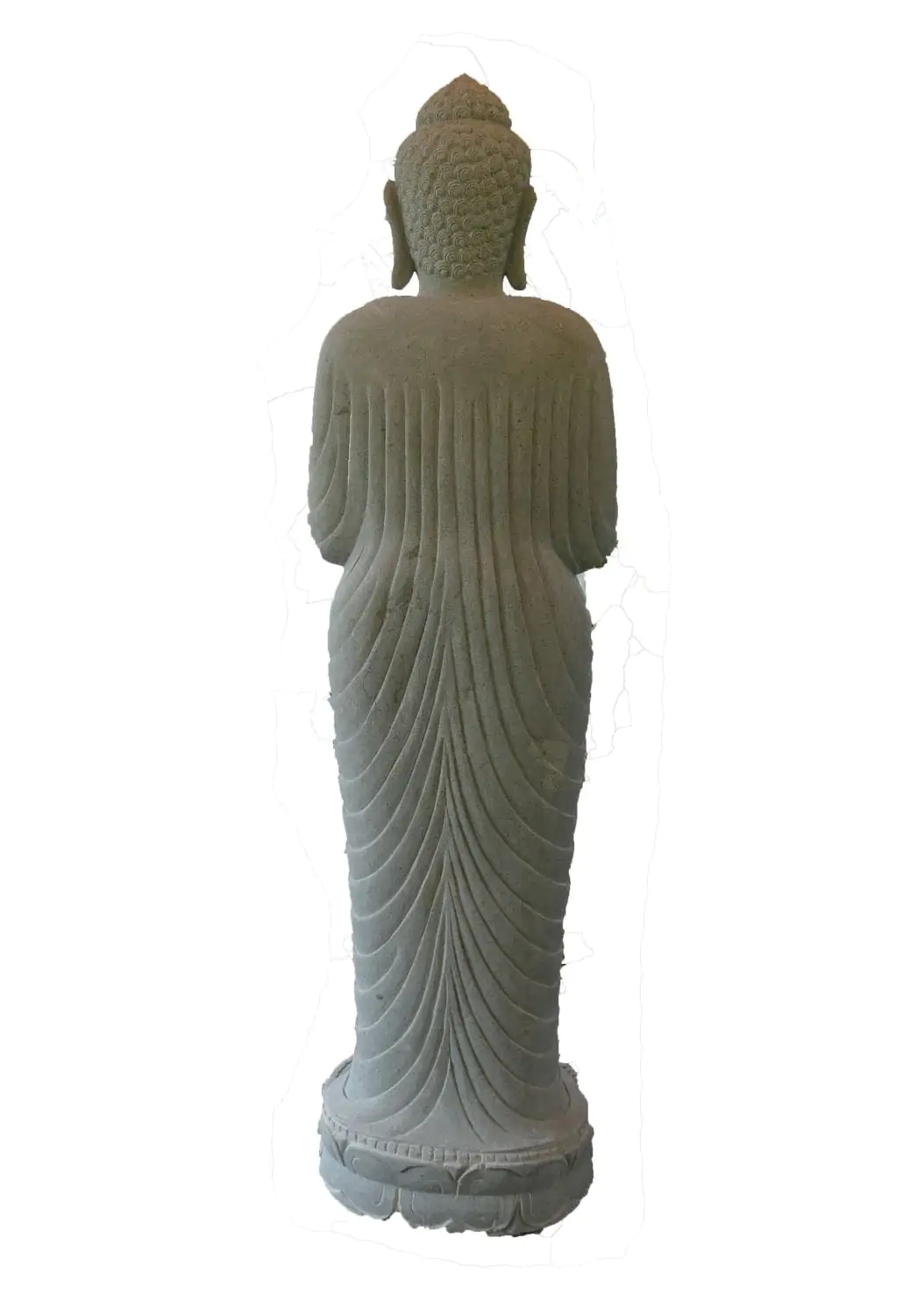  Product image 7 of the product “Standing Buddha made of Riverstone in Dharmachakra position - gesture of wheel of the teaching of Dharma. About 180cm height. ”